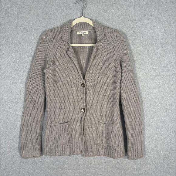 Cocogio Sweaters - Cocogio Cardigan Sweater Small Gray Wool Blazer Italy Artsy Quiet Luxury Neutral
